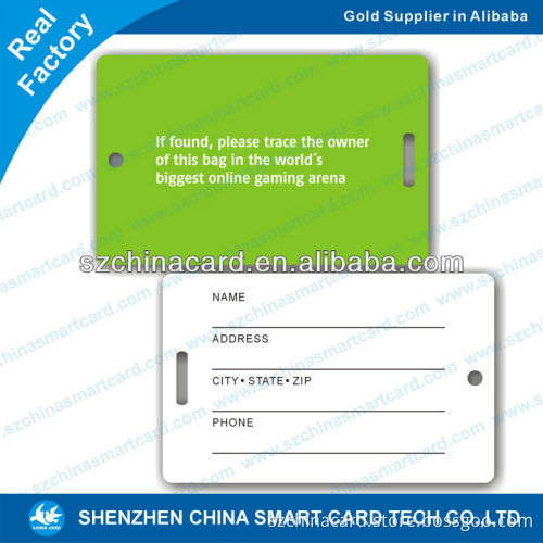 wholesale pvc plastic luggage tag with loop strap